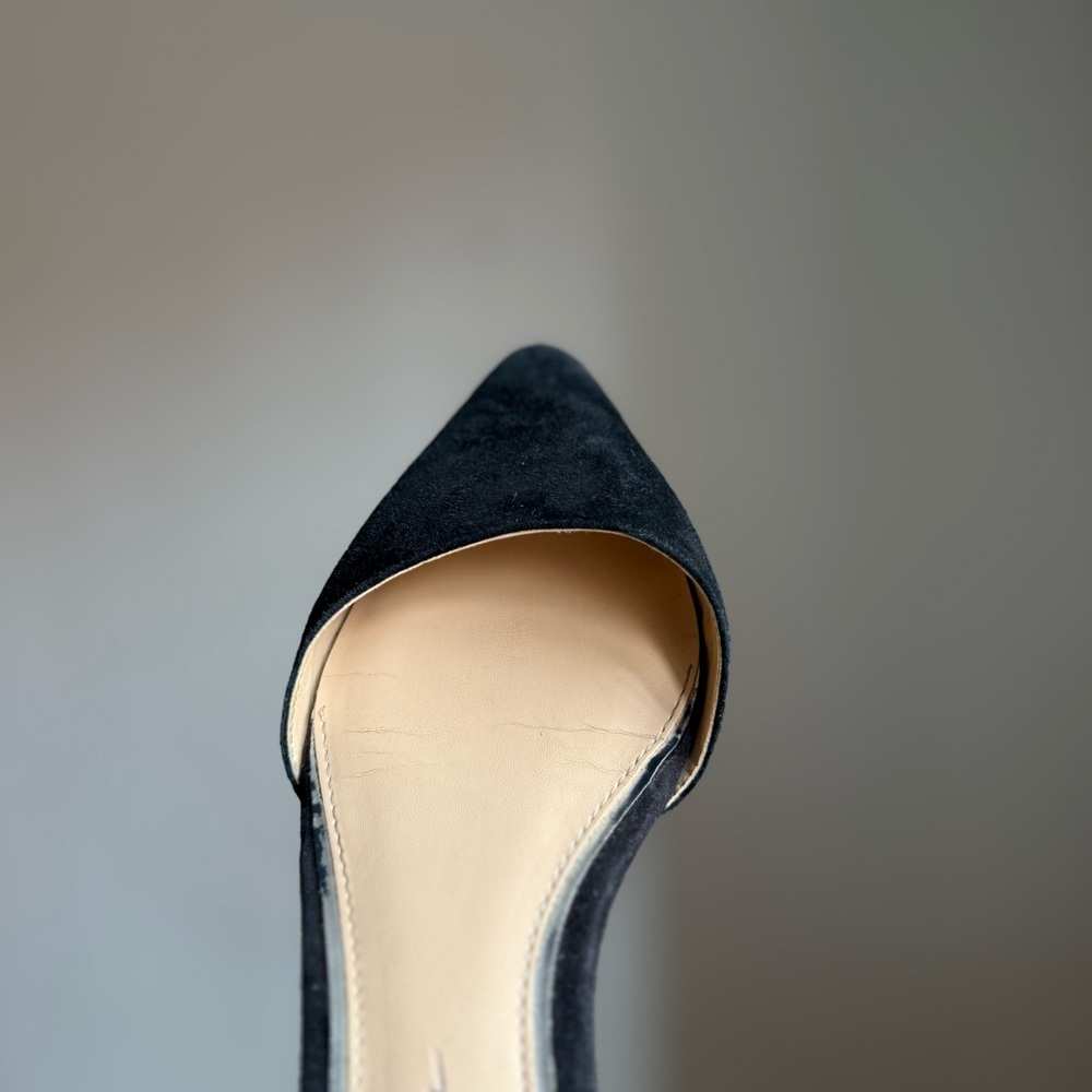Jessica Simpson Suede Black Lace-Up Flats Size US 7,5 EU 37,5 Ankle Tie - Picture 6 of 14